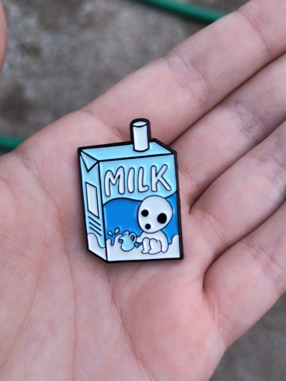 Blue Milk Carton Pet Toy Pin - Cute Milk Design